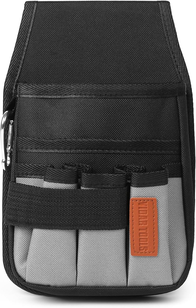 VIDAR TOOLS Small Tool Pouch with Belt Clip,Tool Belt Pouches,Electrician Tool Pouch.Mini Organizer Pocket Attachment for Tool Belt,5 Pockets and Heavy-Duty Metal Belt Clip Attachment.… - Image 5